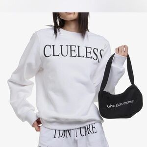 NWOT - praying clueless crewneck sweatshirt in white - size M